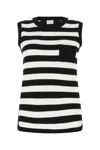 Ferragamo Stripe-pattern Virgin-wool Vest In Blackwhite
