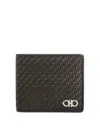 Ferragamo Two-tone Woven Leather Bi-fold Wallet In Green