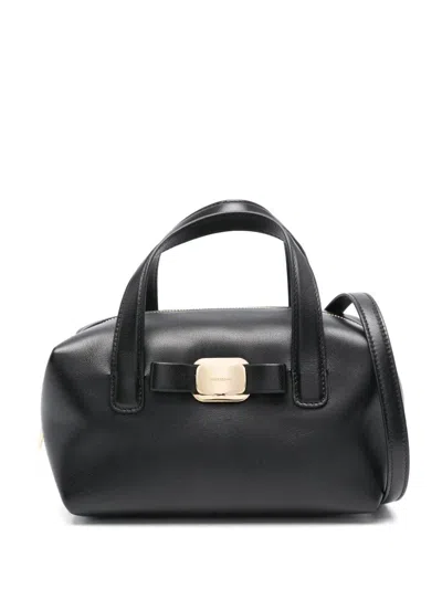 FERRAGAMO FERRAGAMO TWO TOP HANDLES VARA PLATE MINI BAG