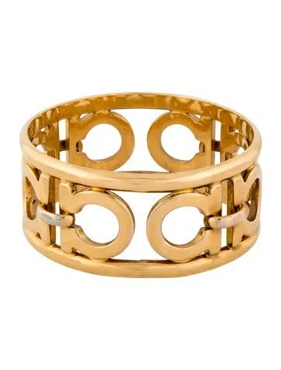 Pre-owned Ferragamo Two-tone Bangle Bracelet, 8.5" In Multi