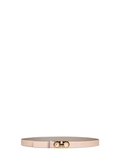 Ferragamo Two-tone Leather Reversible Gancini Belt In Neutral