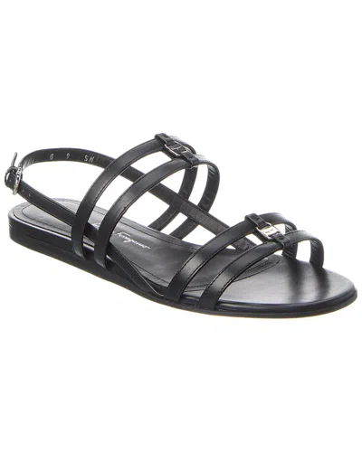 Ferragamo Typa Leather Sandal In Black