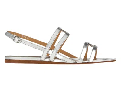 Pre-owned Ferragamo Typa Sandals (women's) Sneakers In Silver