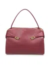 Ferragamo Burgundy Leather Large Hug Soft Shoulder Bag