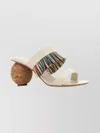 Ferragamo Unique Mules With Colorful Fringe Detail In White