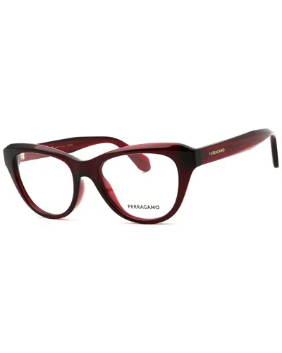 Ferragamo Unisex 51mm Optical Frames In Burgundy