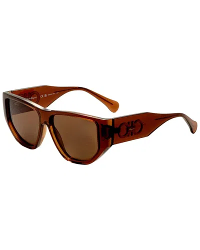 Ferragamo Unisex 56mm Sunglasses In Brown