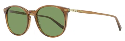 Ferragamo Unisex Keyhole Pantos Sunglasses Sf911scp 210 Transparent Brown 53mm