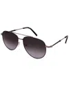 Ferragamo Prisma Oversized Metal Aviator Sunglasses In Black