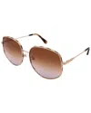 Ferragamo Sunglasses Sf277s-741-61-17-104 Non-polarized In Gold