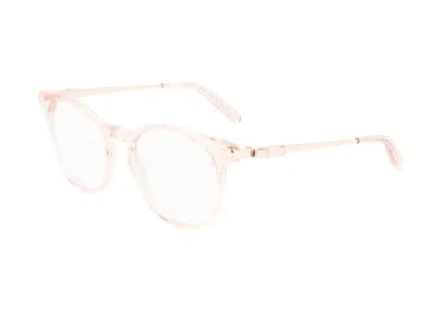 Ferragamo Unisex Sf2927 Cat Eye Eyeglasses In Champagne Clear In Pink