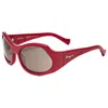 Ferragamo Unisex 59 Mm Brown Sunglasses In Red