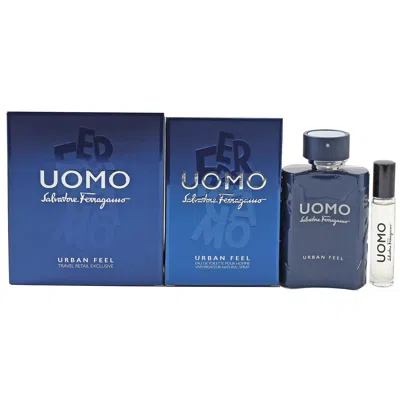 Ferragamo Uomo Urban Feel 3.3 oz Edt & .34 oz Spray In Blue