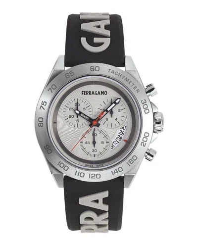 Ferragamo Urban Chrono Silicone Watch In Black