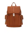 Ferragamo Drawstring Leather Backpack In Brown