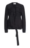 Ferragamo Utility Silk-blend Jacket In Black
