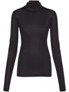 Ferragamo V-back Silk-blend Top In 黑色