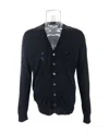 Ferragamo V-neck Button Sweater In Black