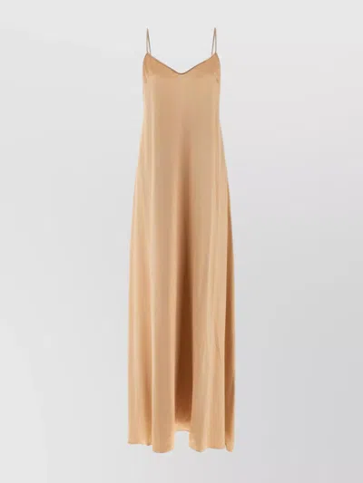 FERRAGAMO V-NECK FLOWING FLOOR-LENGTH DRESS STRAPS