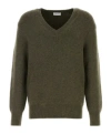 Ferragamo V-neck Jumper In Uniformgreen