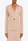 Ferragamo Stretch Viscose Blend Cardigan In Pink