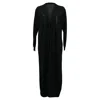 Ferragamo V-neck Long Cardigan In Black Virgin Wool