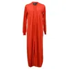 Ferragamo V-neck Long Cardigan In Orange Virgin Wool