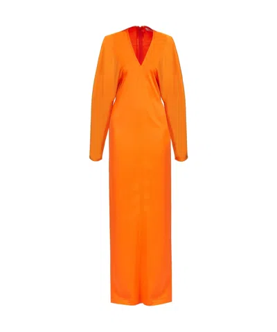 FERRAGAMO SALVATORE FERRAGAMO V-NECK MIDI DRESS