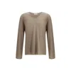 Ferragamo V-neck Sweater With Long Sleeves In Neutral