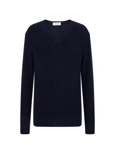 Ferragamo V-neck Sweater In Black