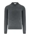 Ferragamo V-neck Charcoal Wool Sweater In Charcoal