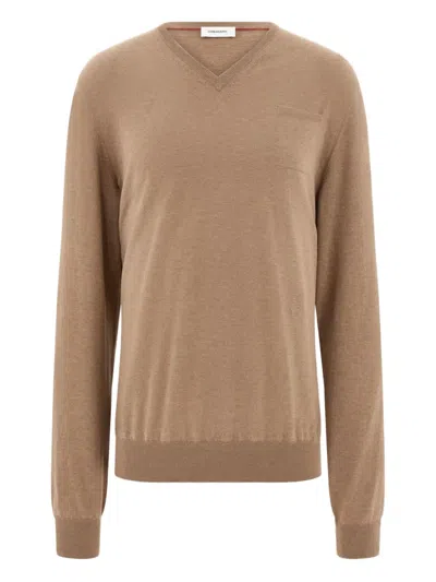 Ferragamo V-neck Sweater In Neutral