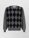Ferragamo V-neck Wool Sweater Chest Pocket In Gray