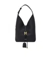 Ferragamo Hobo Medium Bag With Gancino Locker Shoulder Bags Black In Black