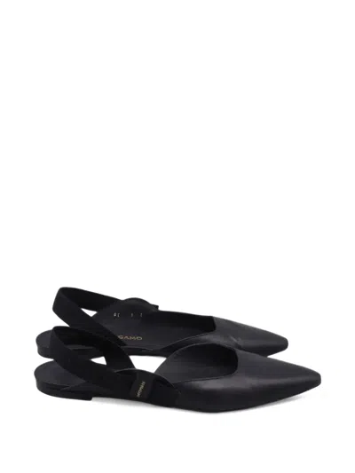 Pre-owned Ferragamo Vaina Slingback Ballet Flats In Black