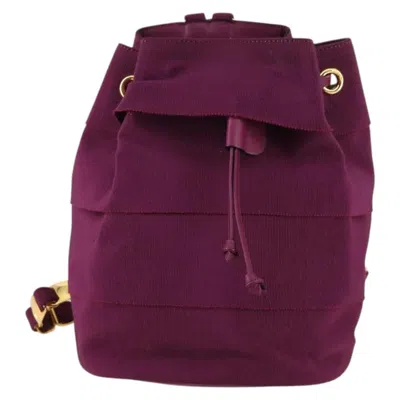 Pre-owned Ferragamo Vala Backpack Canvas Canvas Backpack Bag () In Purple