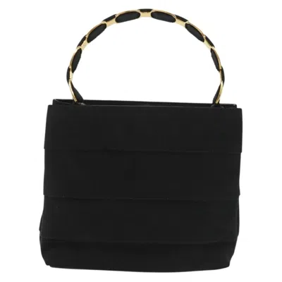Pre-owned Ferragamo Vala Handbag Canvas Canvas Handbag () In Black