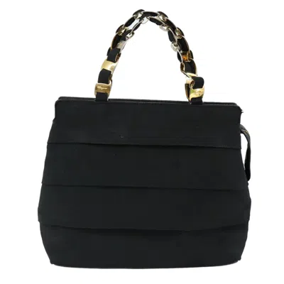 Pre-owned Ferragamo Vala Handbag Canvas Canvas Handbag () In Black