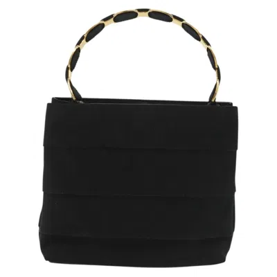 Pre-owned Ferragamo Vala Handbag Canvas Canvas Handbag () In Black