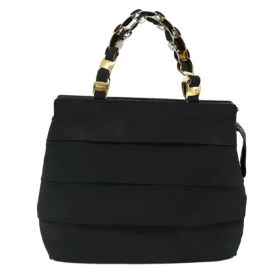 Pre-owned Ferragamo Vala Handbag Canvas Canvas Handbag () In Black