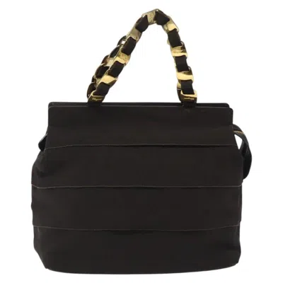 Pre-owned Ferragamo Vala Handbag Canvas Canvas Handbag () In Brown