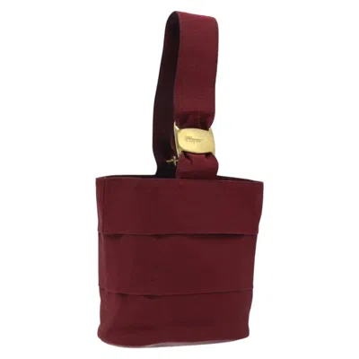 Pre-owned Ferragamo Vala Handbag Canvas Canvas Handbag () In Red