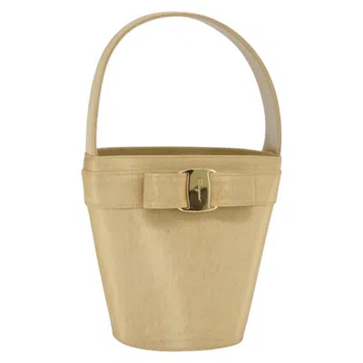 Pre-owned Ferragamo Vala Handbag Canvas Canvas Handbag () In Yellow