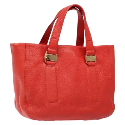 Pre-owned Ferragamo Vala Handbag Leather Leather Bag () In Red