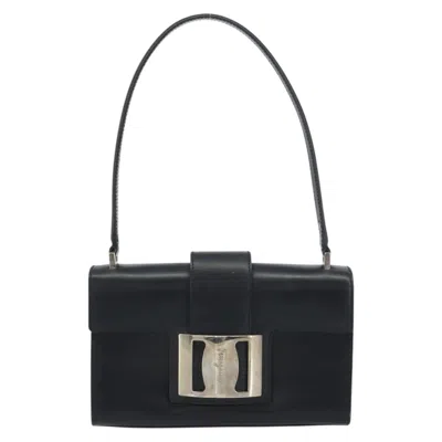 Pre-owned Ferragamo Vala Handbag Leather Leather Handbag () In Black