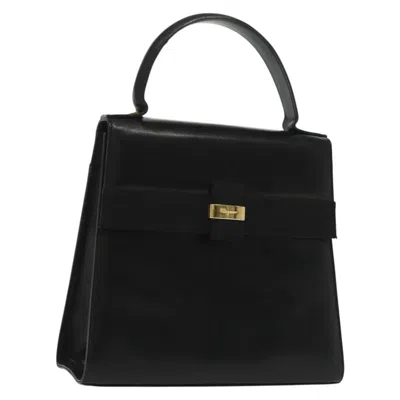 Pre-owned Ferragamo Vala Handbag Leather Leather Handbag () In Black