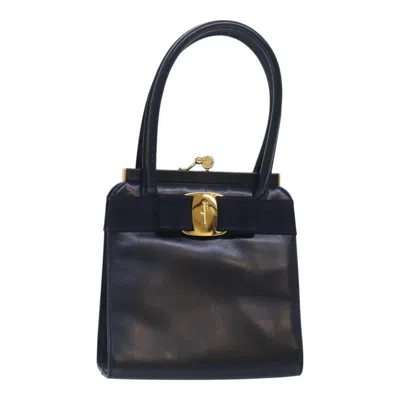 Pre-owned Ferragamo Vala Handbag Leather Leather Handbag () In Blue