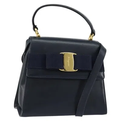 Pre-owned Ferragamo Vala Handbag Leather Leather Handbag () In Blue