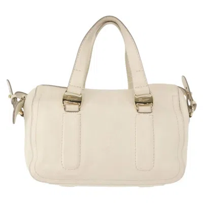 Pre-owned Ferragamo Vala Handbag Leather Leather Handbag () In White