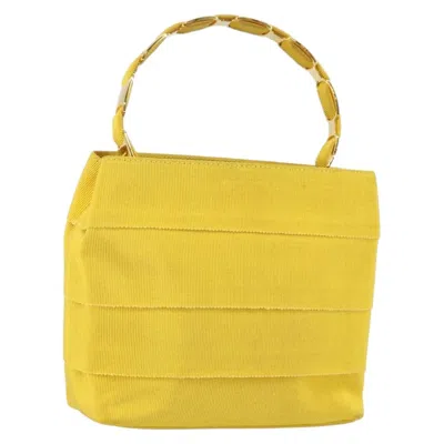 Pre-owned Ferragamo Vala Handbag Nylon Nylon Handbag () In Yellow